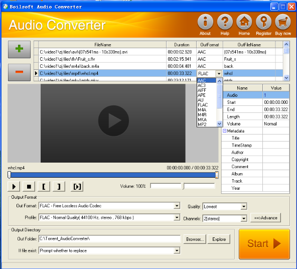 convert mp4 to flac